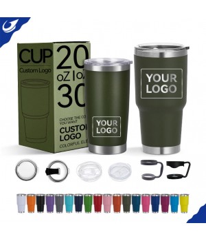 Custom Logo 20oz 30oz Christmas Tumbler Insulated Travel Coffee Water Mug Thermos Stainless Steel Vacuum Cup With Lid