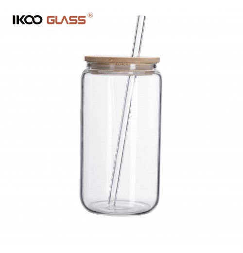 IKOO glass ice coffee cup with straw and lid IKOO glass ice coffee cup with straw and lid