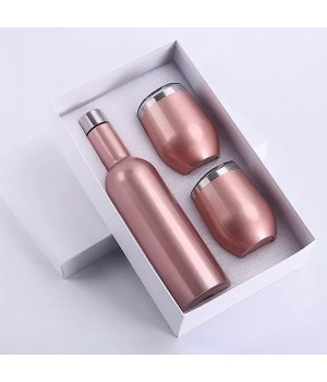 Wholesale Promotion Gifts 750ml Stainless Steel Wine Bottle And 12oz Insulated Wine Tumbler Cups Set